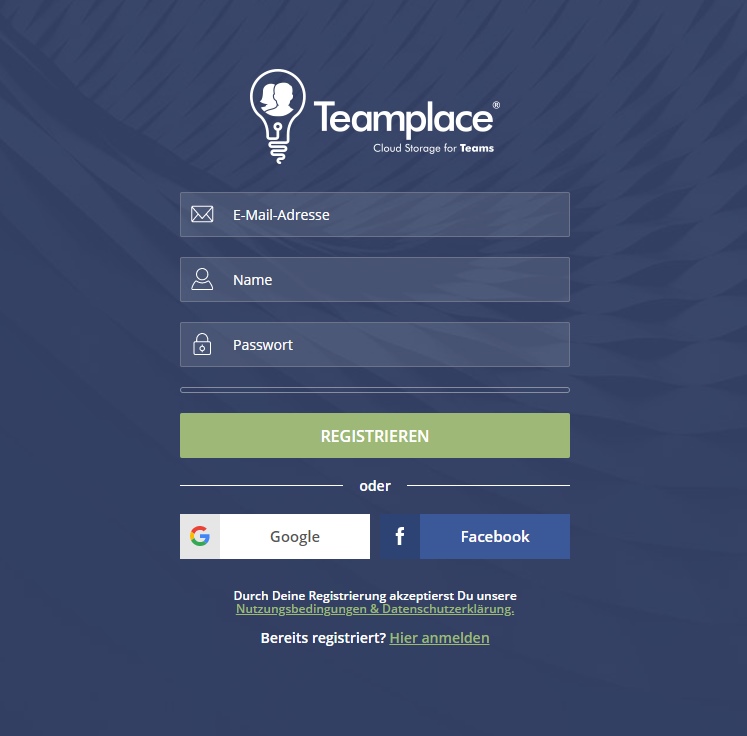Teamplace signup