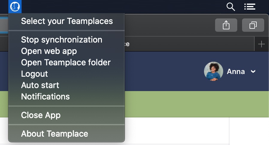 Desktop sync settings