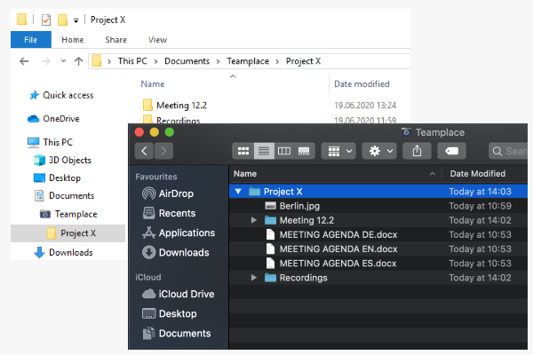 Desktop sync local