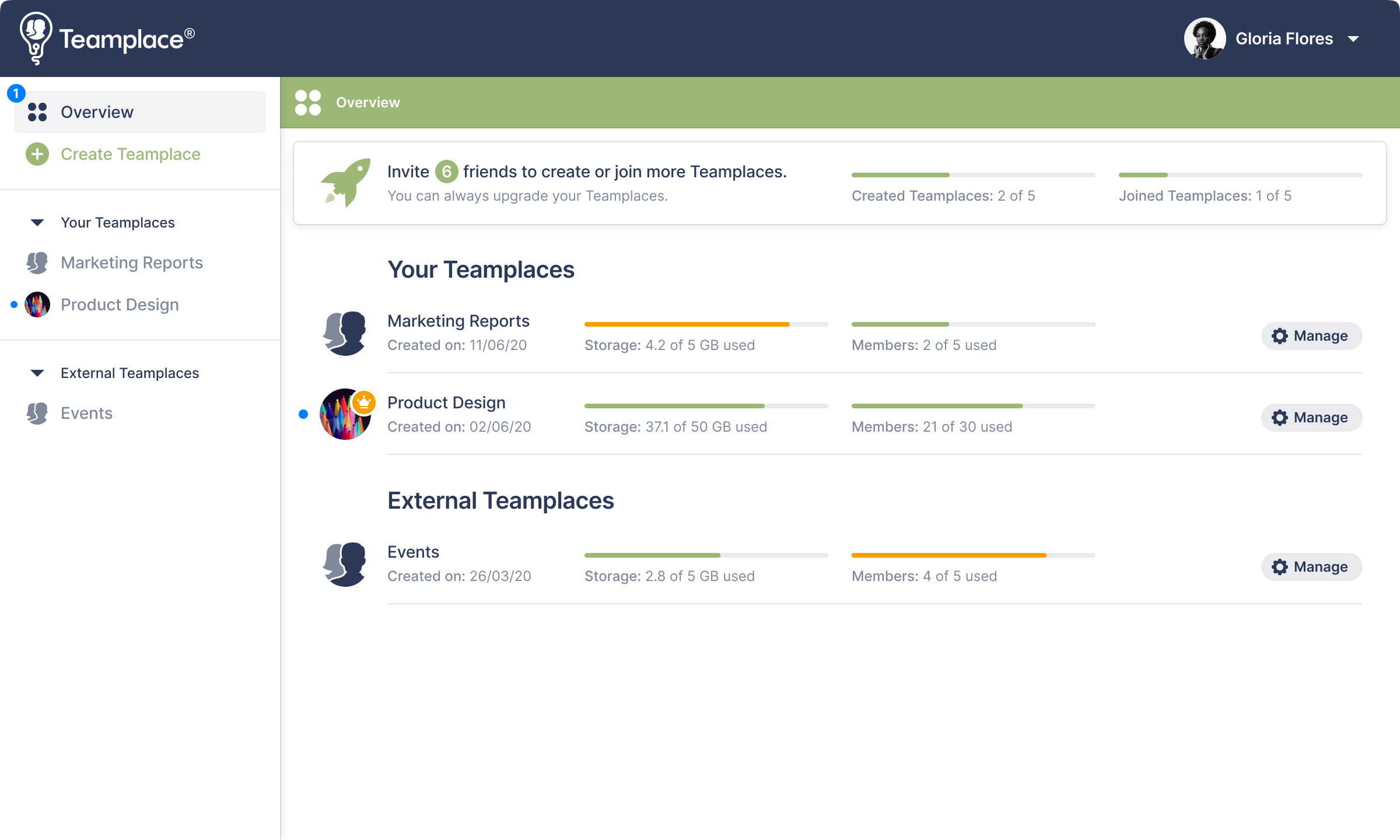 Teamplace desktop, web and mobile apps showing a shared team folder