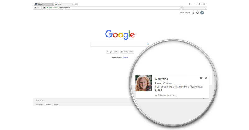 Teamplace Desktop Notification