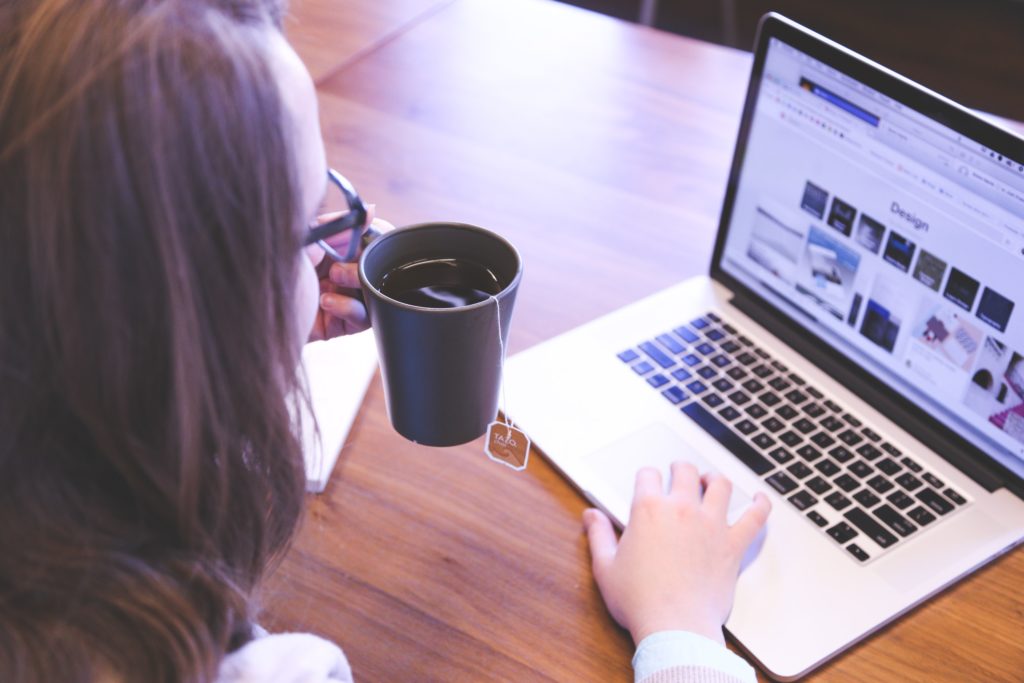 Woman working at home